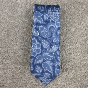 Charles Tyrwhitt Tie Mens Blue Paisley 100% Silk Necktie Dressy Cocktail Party
